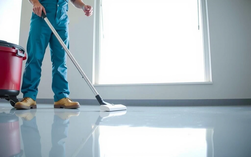 Floor stripping and waxing service