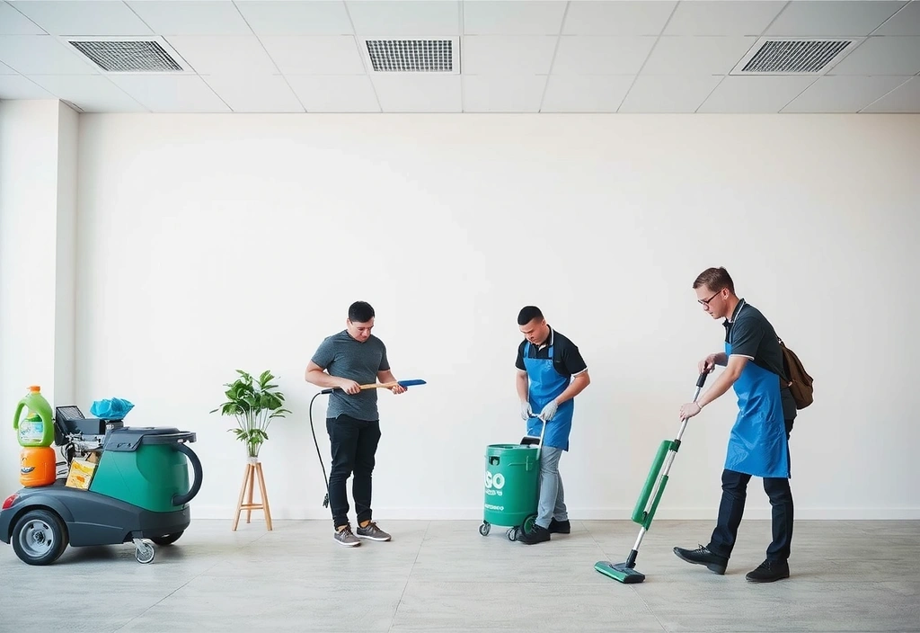 Professional cleaning service in action